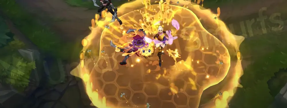 Orbeeanna R - Shockwave bursts in a circular honeycomb shock with sticky golden splash