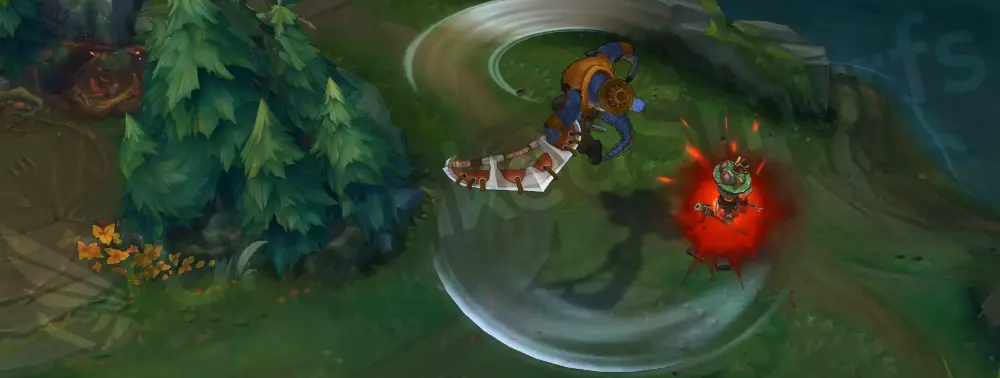 Outback Renekton Q - Cull the Meek with sandy-brown slash and a burst of dust