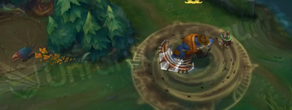 Outback Renekton R - Dominus with an ochre aura and dust motes swirling around him