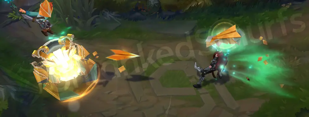 Papercraft Nunu & Willump E - Snowball Barrage firing folded paper shots with breezy green swirls