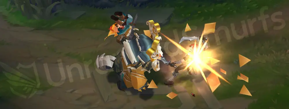 Papercraft Nunu & Willump Q - Consume with a sharp paper-tear impact and orange confetti