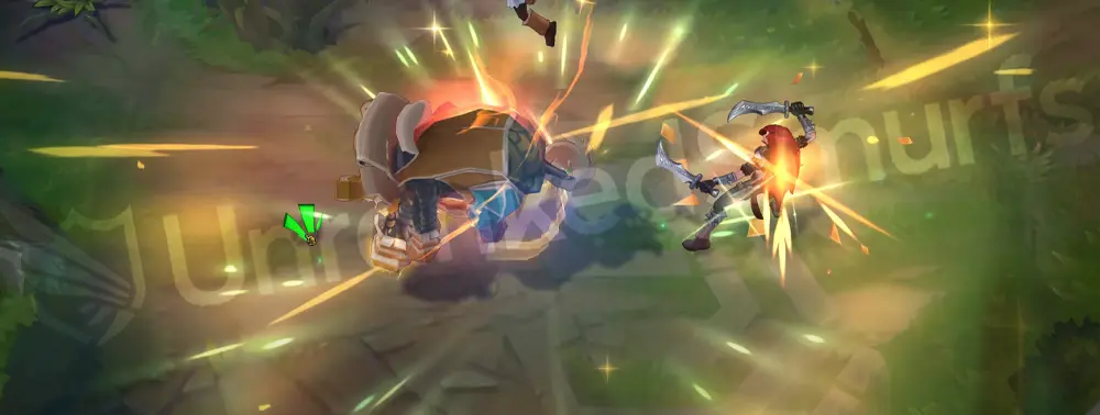 Papercraft Nunu & Willump R - Absolute Zero with a circular cut-paper sigil and whipping wind of green-orange scraps