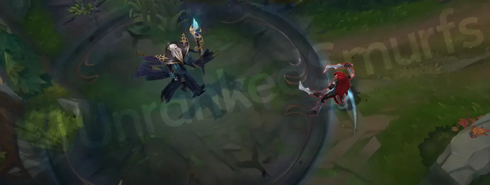 Pentakill III: Lost Chapter Karthus E - Defile radiating swirling embers and red-orange aura around Karthus