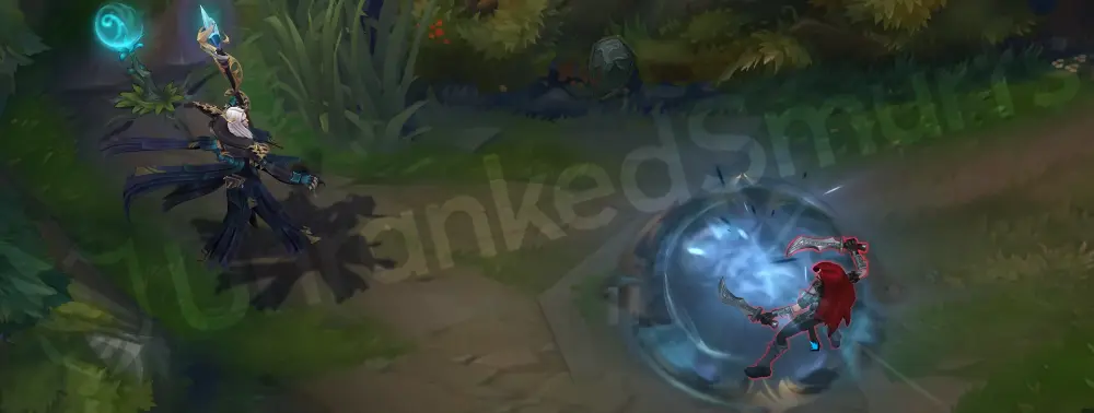 Pentakill III: Lost Chapter Karthus Q - Lay Waste exploding with violent red and orange blast and ember sparks