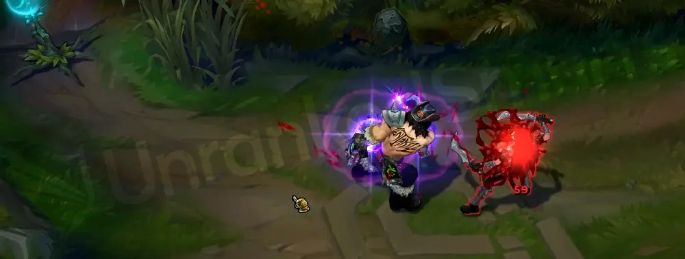 Pentakill Olaf R - Ragnarok activation with blazing red aura and heat distortion