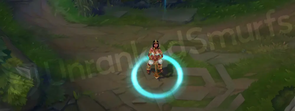 Pharaoh Nidalee standard recall animation channeling beside a trap