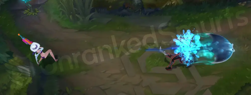 Pool Party Caitlyn Q - follow-through of the water blast with lingering splash particles (part 2)