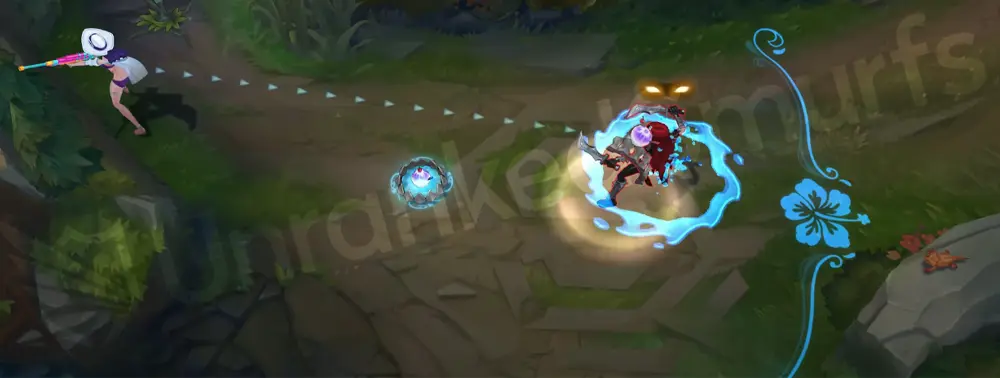 Pool Party Caitlyn W - trap trigger moment with cyan ripple effects (image 2)