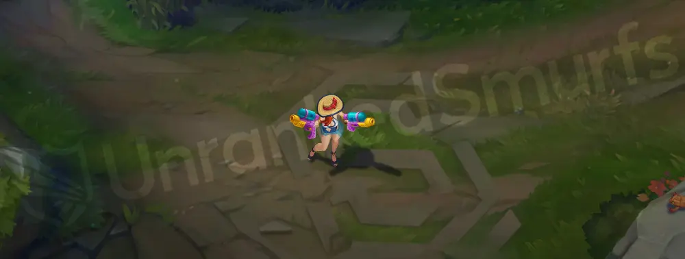 Pool Party Miss Fortune emote with a playful beach pose and water pistol twirl