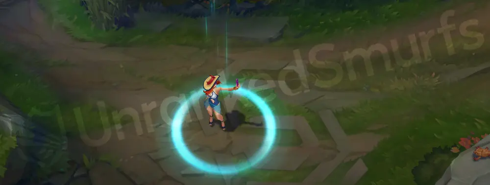 Pool Party Miss Fortune custom recall with beach props and a relaxed sunbathing pose