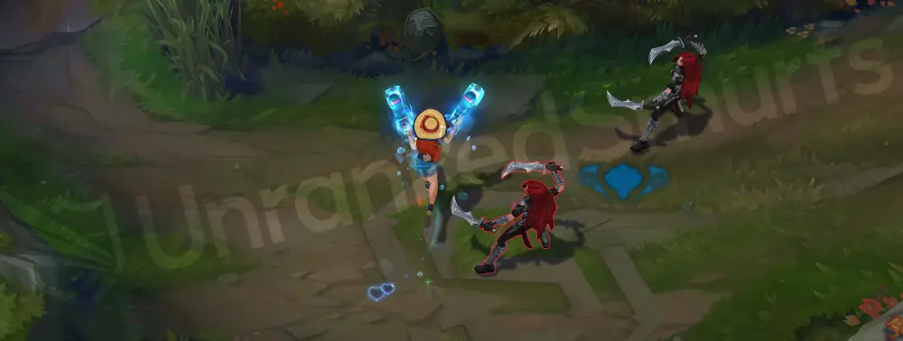 Pool Party Miss Fortune W - Strut active shows watery trails and a beachy buff icon