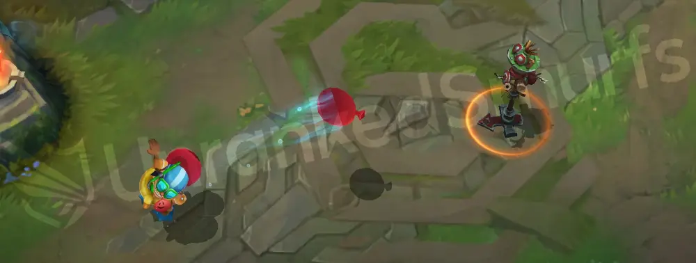 Pool Party Ziggs Q - Bouncing Bomb thrown as a water balloon with bright blue splash on impact