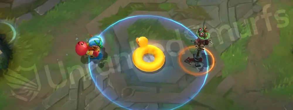 Pool Party Ziggs W - Satchel Charge themed as a pressurized pool float with a circular splash ring