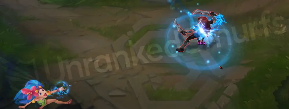 Pool Party Zoe W - Spell Thief pickup with beachy sparkles and a small splash pop