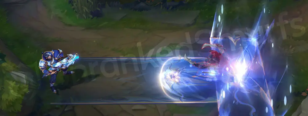 Porcelain Graves Q - lingering cyan lines and ceramic dust after the explosion