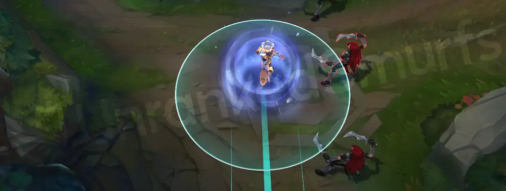 Porcelain Irelia W - Channeling Defiant Dance with a cyan porcelain barrier and floral motif