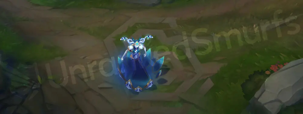 Porcelain Lissandra emote with refined porcelain flourish