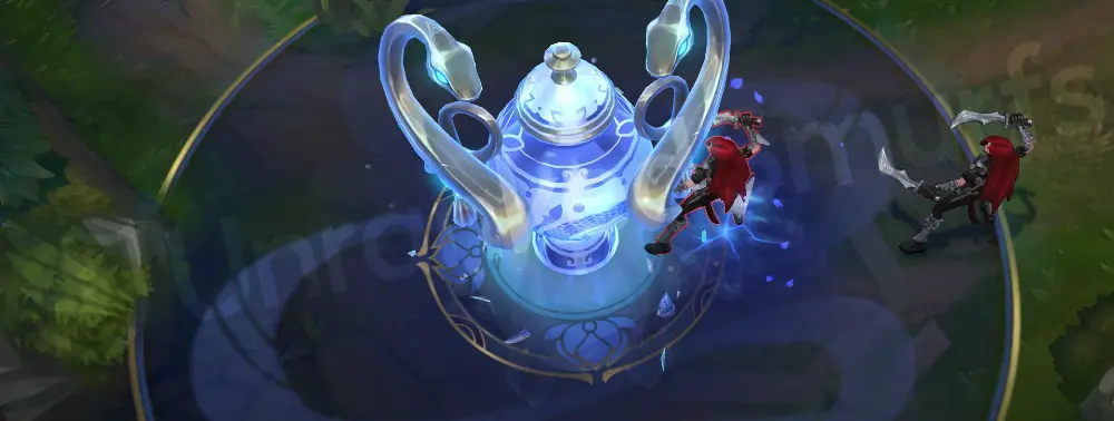 Porcelain Lissandra R - Frozen Tomb with towering porcelain structure and cobalt accents