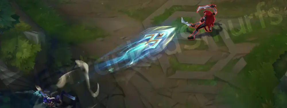 Prestige Arcane Commander Caitlyn Q - Piltover Peacemaker wind-up with cyan glow building in the rifle’s crystalline core