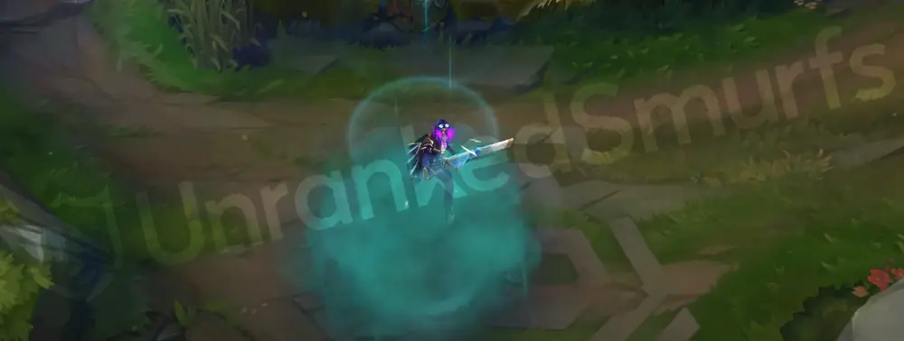 Prestige Arcane Commander Caitlyn custom recall where she tosses a smoke canister, puts on a gas mask, and vanishes