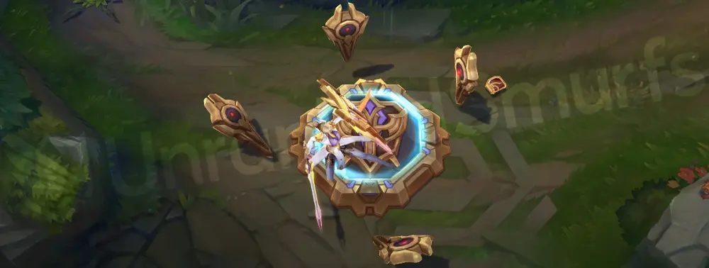Prestige Battle Academia Leona custom recall with an academy-themed flourish and bright light sigil