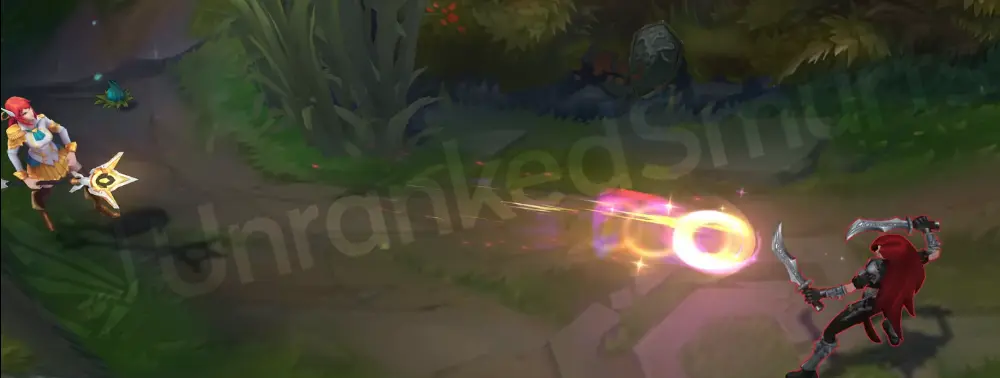 Prestige Battle Academia Lux Q - Light Binding launches a pink-and-gold beam edged with the academy sword crest