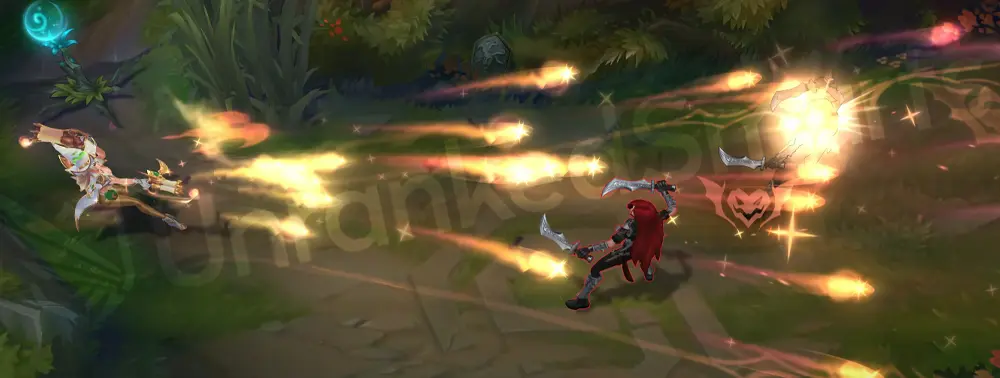 Prestige Bewitching Miss Fortune R - Bullet Time firing a wide cone of golden bullets with bat-and-pumpkin streaks