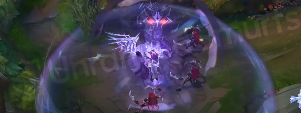 Prestige Chosen of the Wolf Swain R - Demonic Ascension begins with a wolf mask and icy wing silhouettes