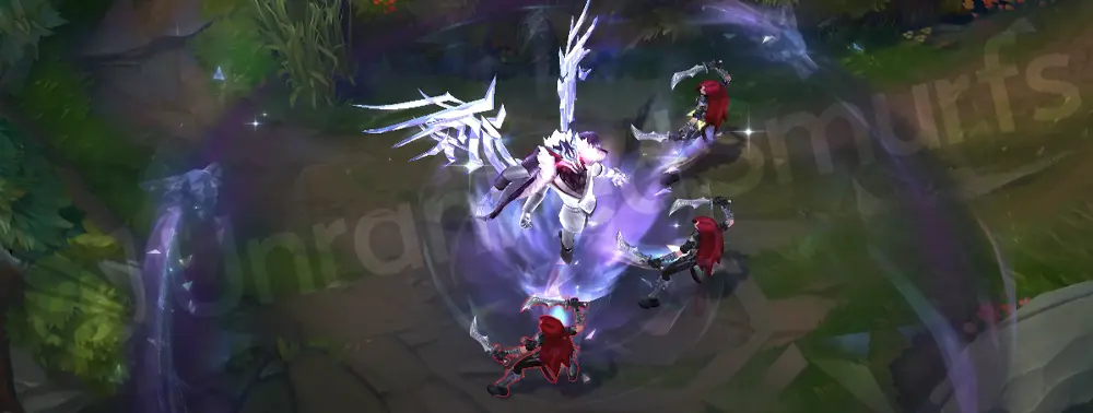 Prestige Chosen of the Wolf Swain R - Cold blue draining aura with spectral wolf energy