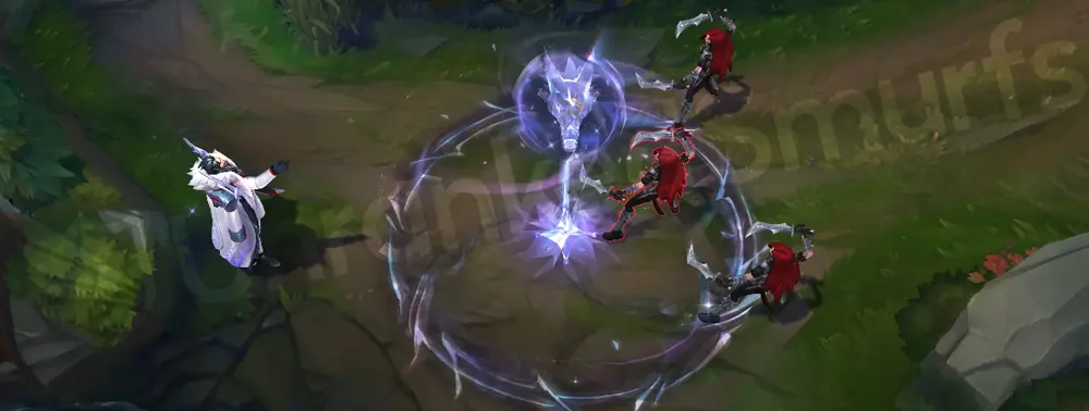 Prestige Chosen of the Wolf Swain W - Vision of Empire initial mark forming a frosty purple hunting sigil