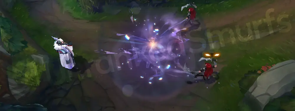 Prestige Chosen of the Wolf Swain W - Vision of Empire explosion with a cold blue blast and regal purple ring