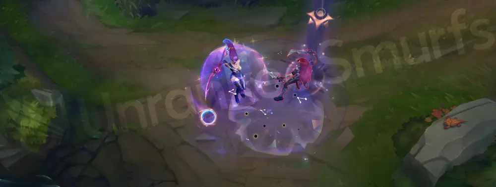 Prestige Dark Cosmic Diana W - Protective shield with pale blue glow and starfield shimmer