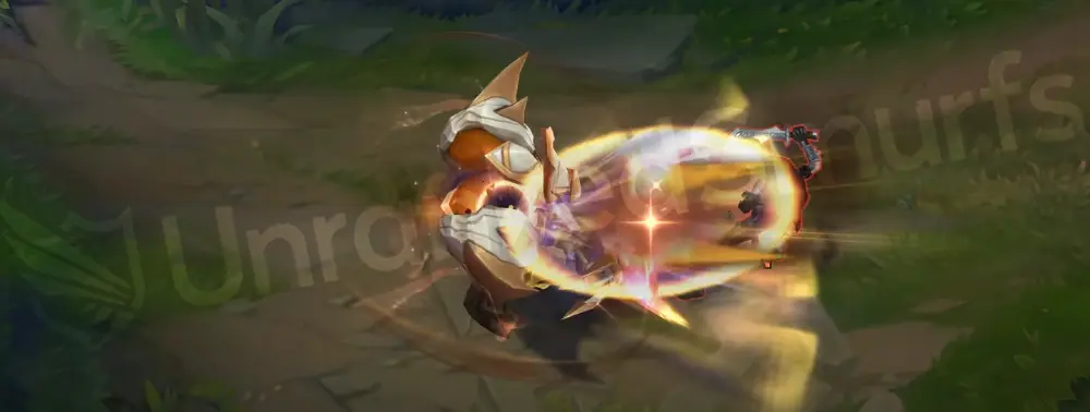 Prestige Dark Star Malphite E - Ground Slam impact with violet shock ring and scattered star fragments