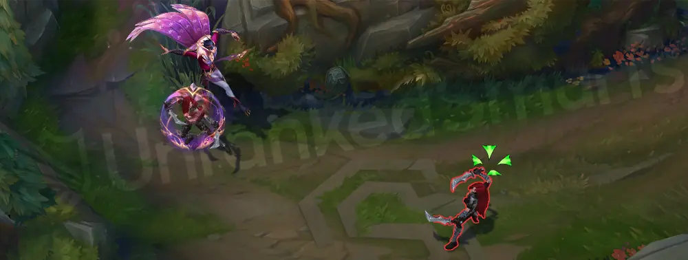 Prestige Dragonmancer Rakan E - Dash streak leaving a purple trail