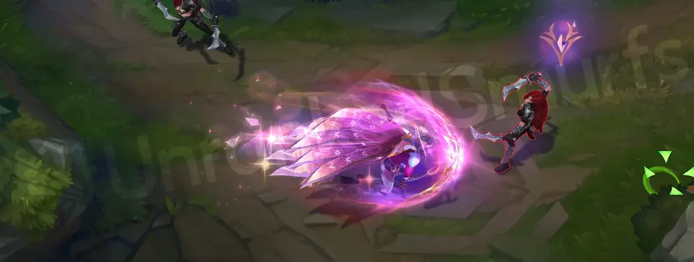 Prestige Dragonmancer Rakan R - Sprinting with a luminous gold-purple trail