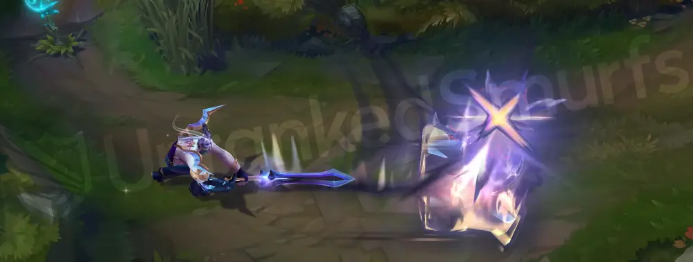 Prestige DRX Aatrox Q1 animation with gold-violet arc