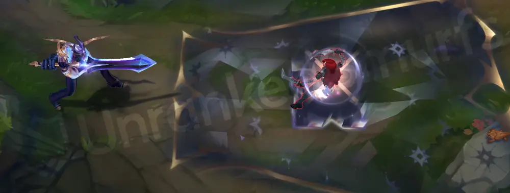 Prestige DRX Aatrox W cast with ornate gold framing