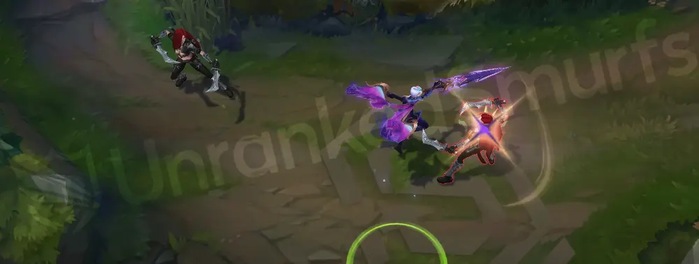 Prestige Empyrean Kayle basic form and passive visuals with purple-gold effects
