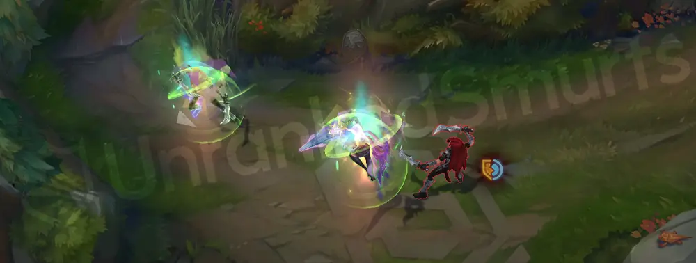 Prestige Empyrean Kayle W, healing shield with violet aura and gold accents