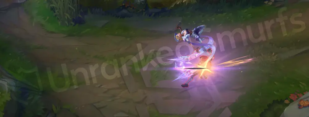 Prestige High Noon Evelynn E - Whiplash strike with pink-orange lashers and crystal trails