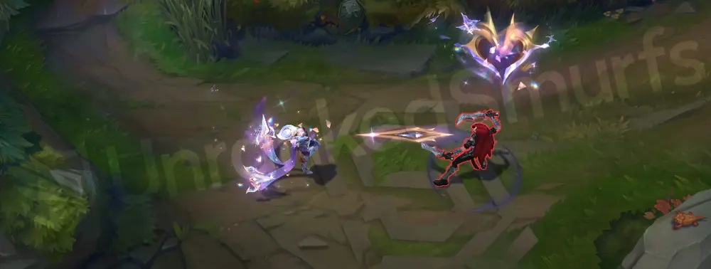 Prestige High Noon Evelynn empowered attack after E with sparkling purple-gold swipe