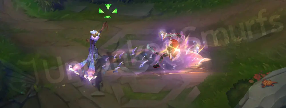 Prestige High Noon Evelynn general VFX close-up showing crystalline textures and purple-gold palette