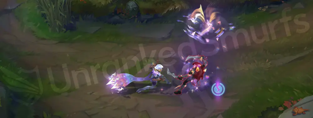 Prestige High Noon Evelynn W - Allure charm mark as a golden sigil with purple highlights