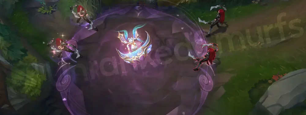 Prestige Immortal Journey Sona E - Song of Celerity trail leaving silken cyan ribbons with gold accents