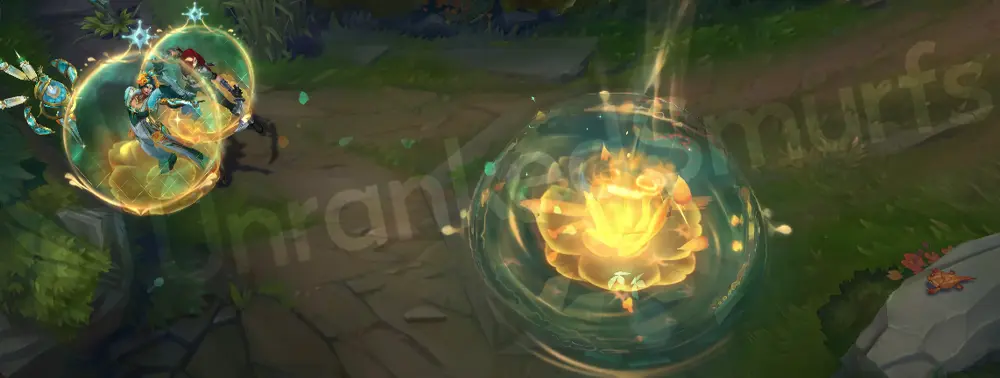 Prestige La Ilusión Renata Glasc E - Floral particle trail with green and gold highlights