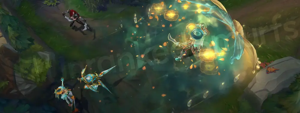 Prestige La Ilusión Renata Glasc R - Wide takeover sweep with green-yellow ribbon and marigold bursts