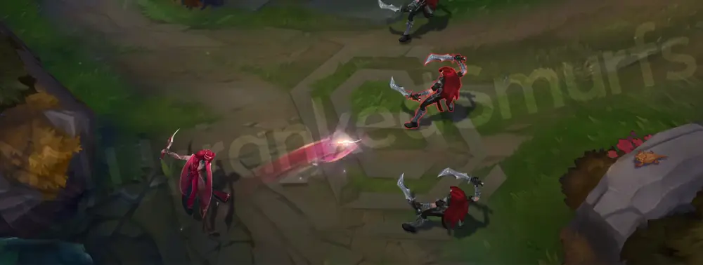 Prestige Masque of the Black Rose Katarina Q - Bouncing Blade with golden-pink trail and rose spark