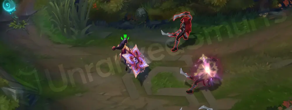 Prestige Mythmaker Sivir basic auto attack animation with golden-pink petal trail on the chakram