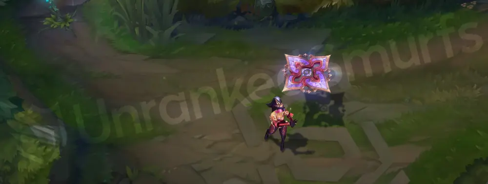 Prestige Mythmaker Sivir emote pose highlighting embroidered dress and ribbon-tied hair