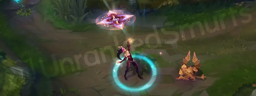 Prestige Mythmaker Sivir custom recall with celebratory flourish and swirling petals